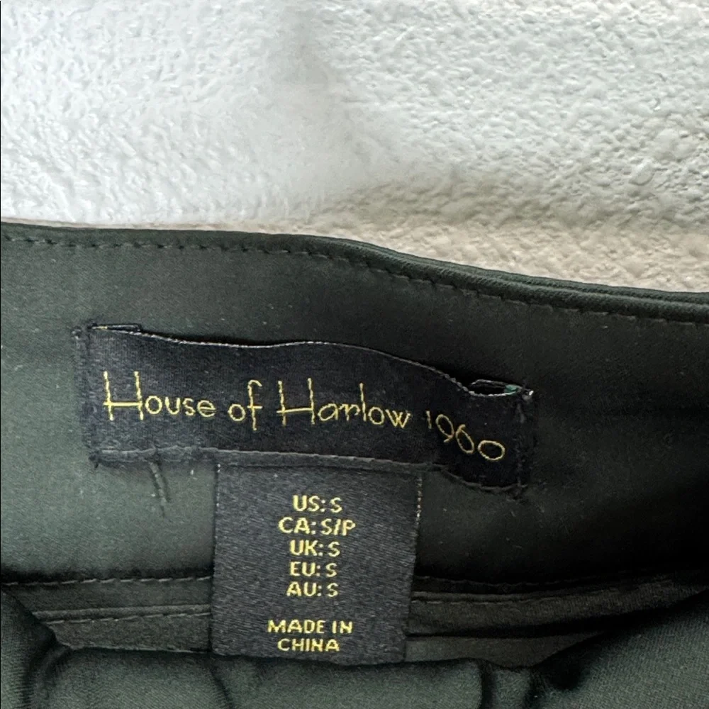 House of‎ Harlow 1960 Forest Green satin cargo Skirt